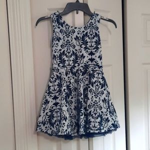 Navy and white floral dress